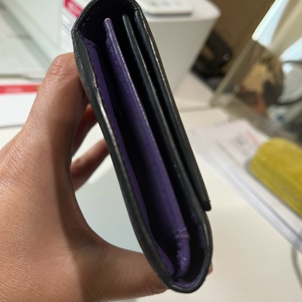 MCM BLACK/PURPLE LONG SAFFIANO TRIFOLD WALLET - Picture 5 of 11